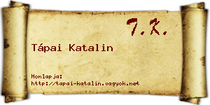 Tápai Katalin névjegykártya